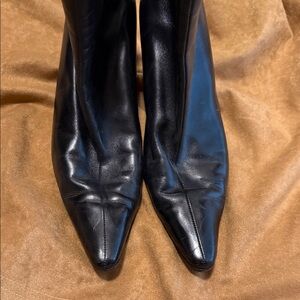 Salvatore Ferragamo Black Leather Heeled Boots